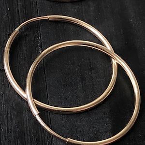 Adira- Hoop Earrings, Gold Filled Hoop Earrings, Thin Hoop Earrings, Sleeper hoop, Basic Hoop Earrings, 14k Gold Hoops, 24mm hoop, 30mm