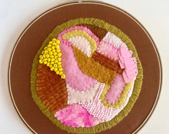 ARROW | Abstract Embroidery, Stitching, Wall Hanging, Textured, Textile, Sewing