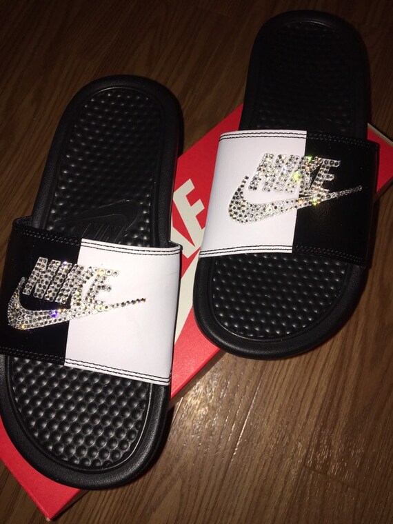 rhinestone nike slides
