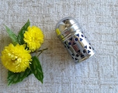 Salt shaker:Miniature vintage Apex EPNS Cobalt Blue silver plated Glass Salt Shaker, glass insert