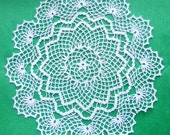 13 inch Crochet Lace Doily, Handmade White Doily, Housewarming Gift, White Table Decor, White Crochet Tablecloth, August Sale, Free Shipping