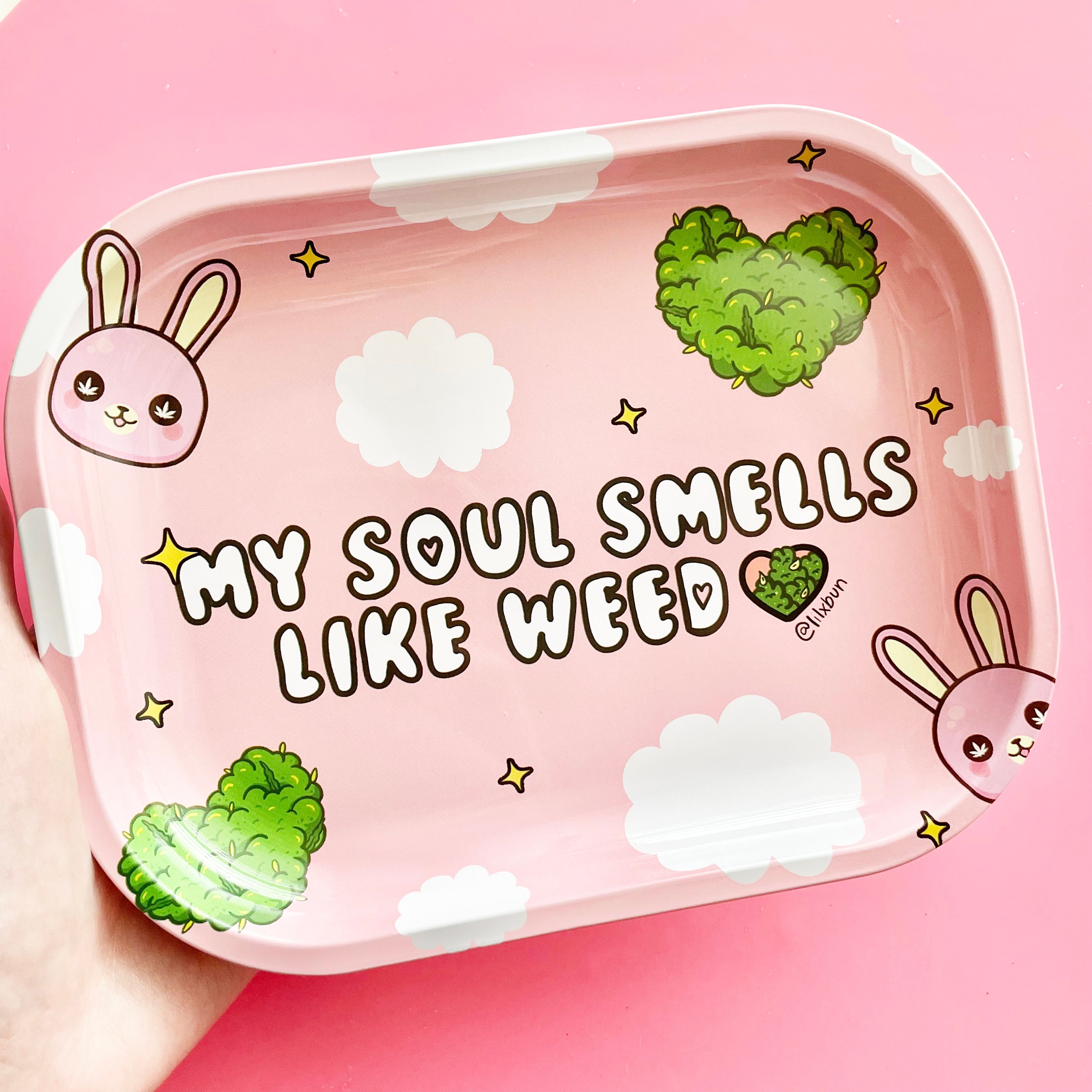 METAL ROLLING TRAY, Weed Tray, My Soul Smells Handmade Stoner 5x7 Dec…