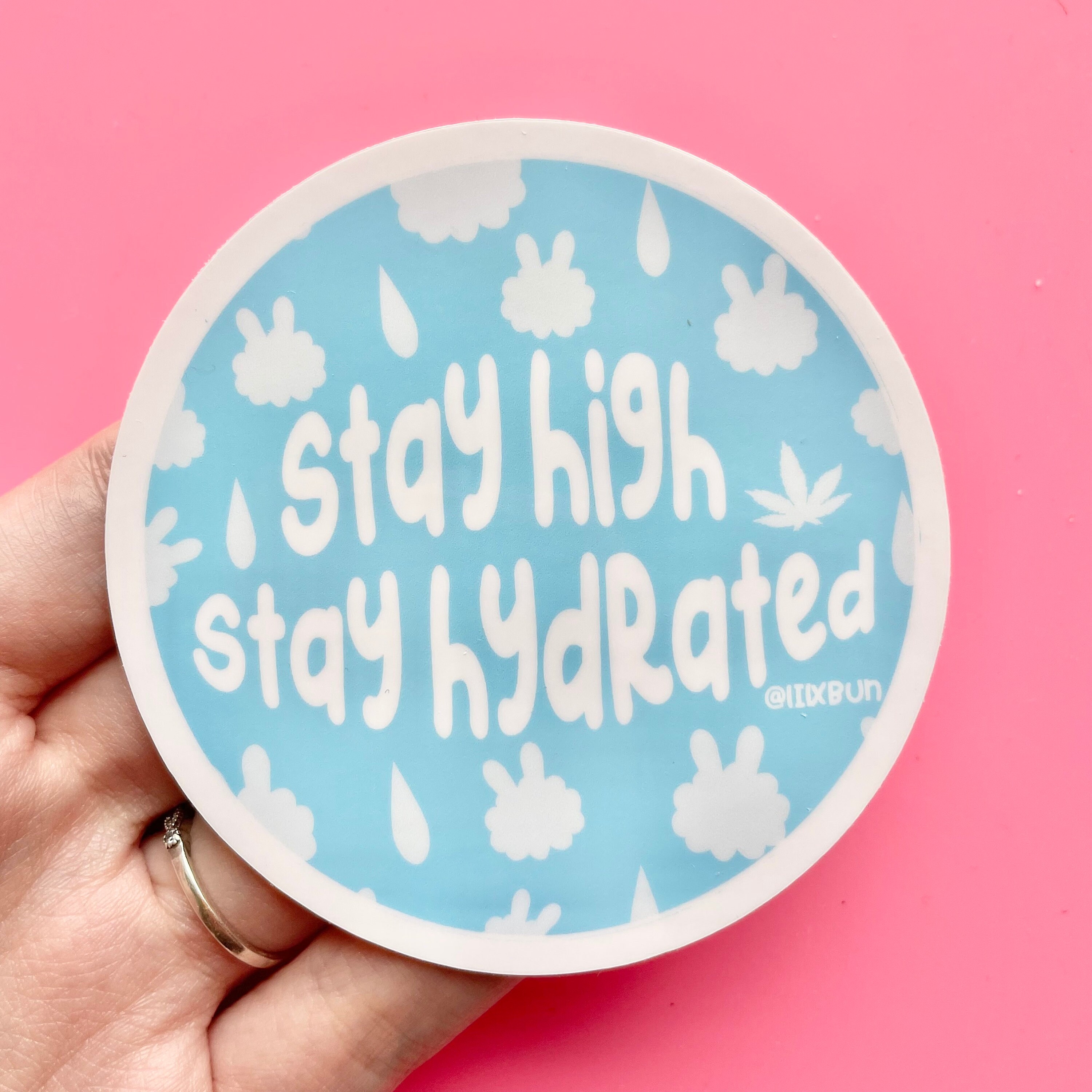 Stay High Stay Hydrated 3" Vinyl Sticker, Stoner Sticker, Stoner…
