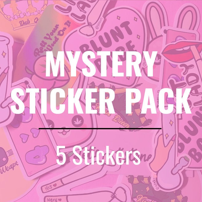 Mystery Sticker Pack 5 stickers, Stoner Gift, Marijuana Stickers, Cut…