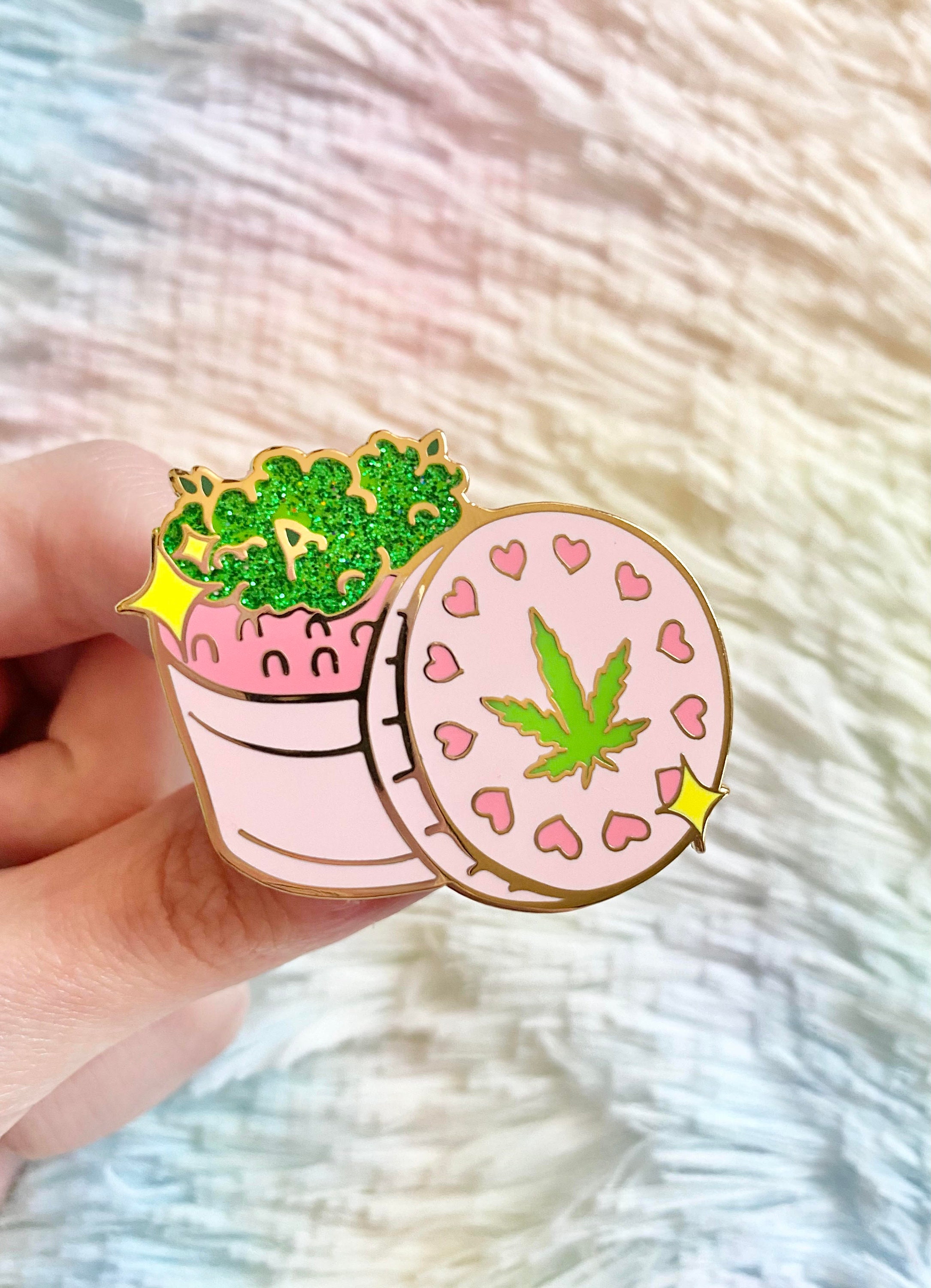 Grinder Hard Enamel Pin 1.5", Stoner Gift