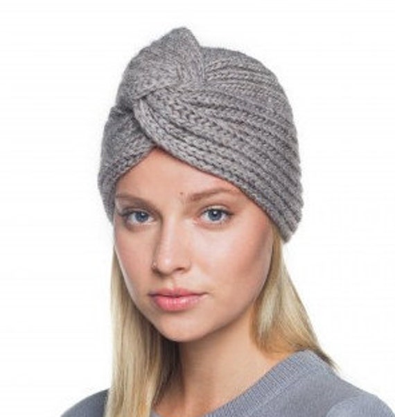 Knitted Turban Hat, Knit Hat for Women, Handmade Knitted  display picture 3