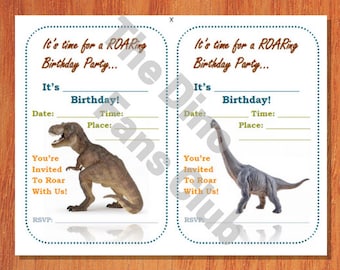 Convite de aniversário de DINOSSAURO DOWNLOAD INSTANTÂNEO, convites de aniversário de dinossauros famosos, convites de dinossauros para impressão, convites de dinossauros