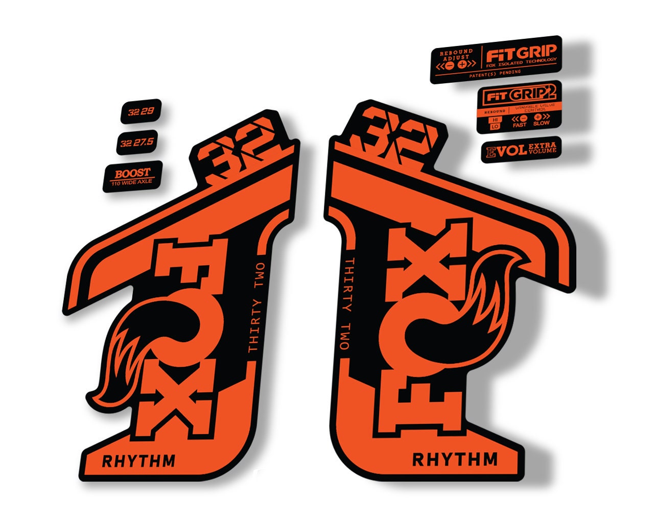 FOX 32 RHYTHM 2021 Fork Suspension Factory Decal Sticker Set