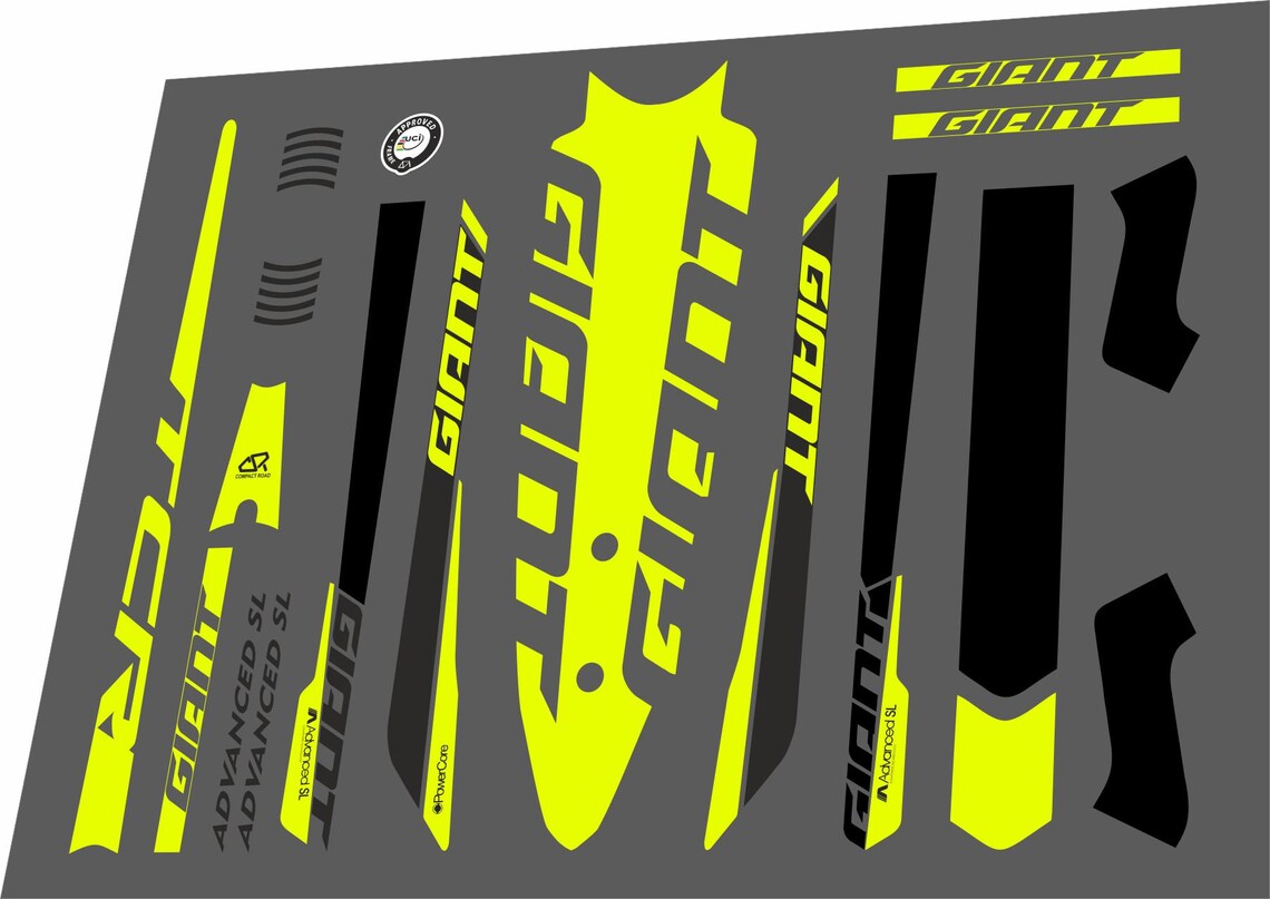 GIANT TCR Advanced SL 2016 Frame Sticker Factory Decal Etsy