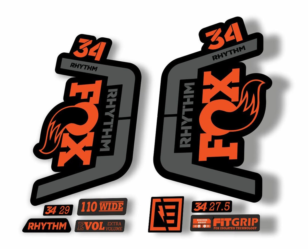Adesivi Forcella FOX 34 RHYTHM 2019 | Decalcomanie MTB Mountain Bike | Trasparenti - Foto 5