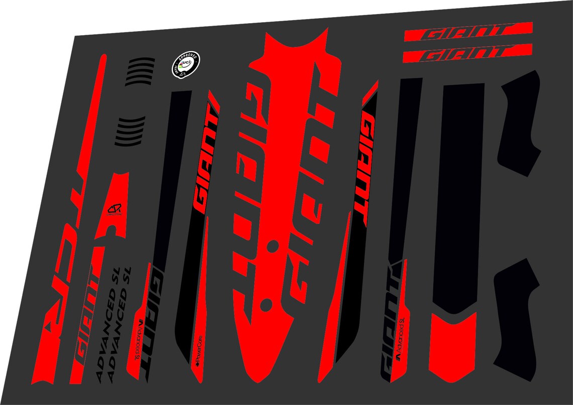 GIANT TCR Advanced SL 2016 Frame Sticker Factory Decal Etsy
