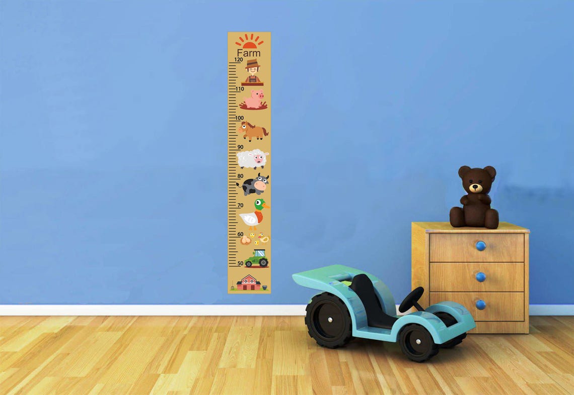 Farm Growth Chart Decal Adhesive Wall Growth Chart Decal Etsy