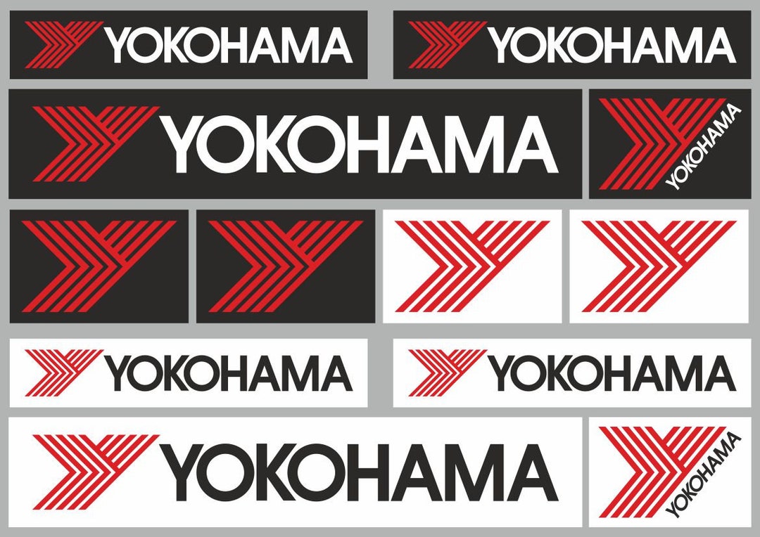 YOKOHAMA Decal Set Sticker Vinyl Graphic Logo Adhesive Kit 12 Etsy