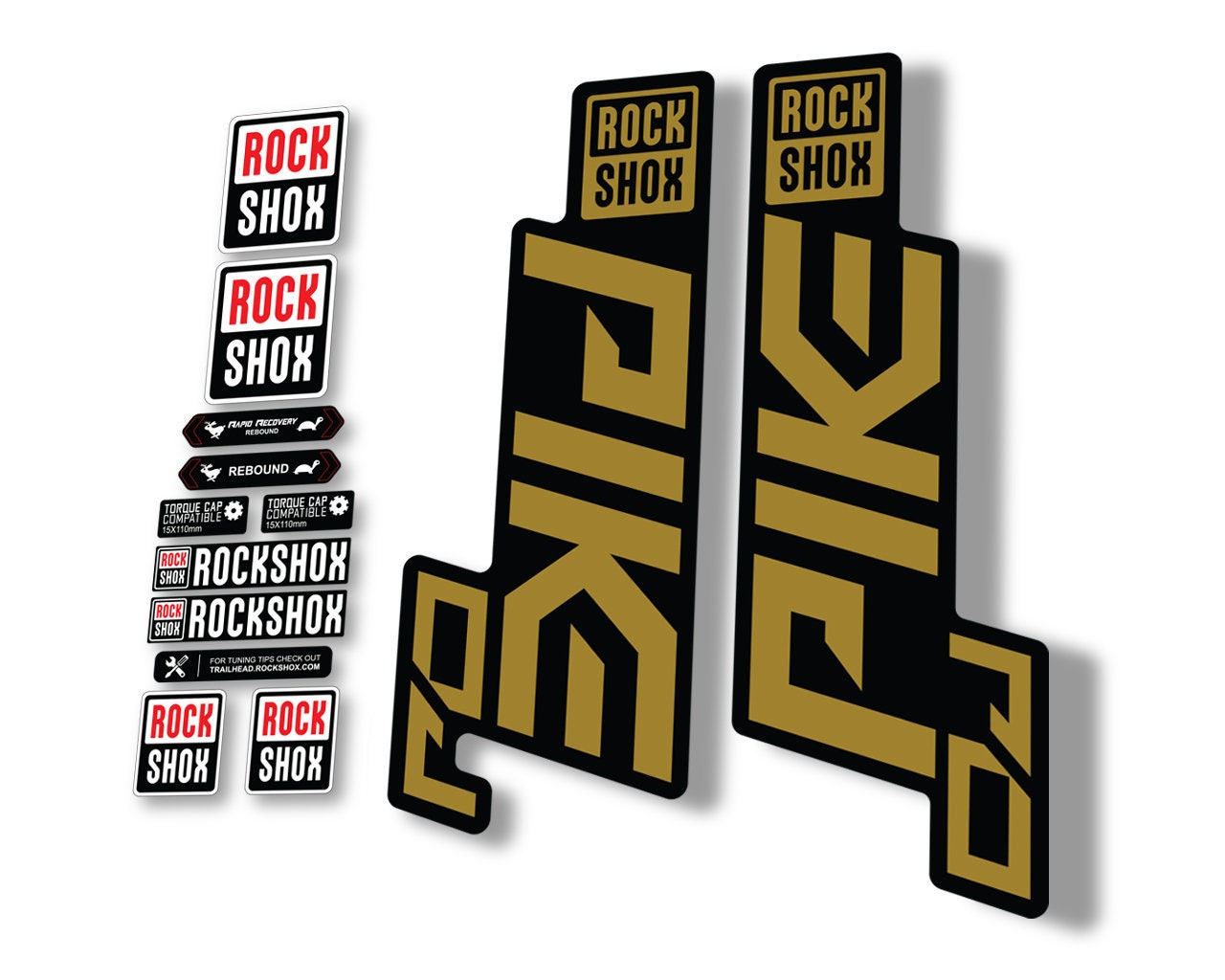 Rock Shox PIKE 2020 ULTIMATE Mountain Bike Cycling Decal Sticker Pale Gold