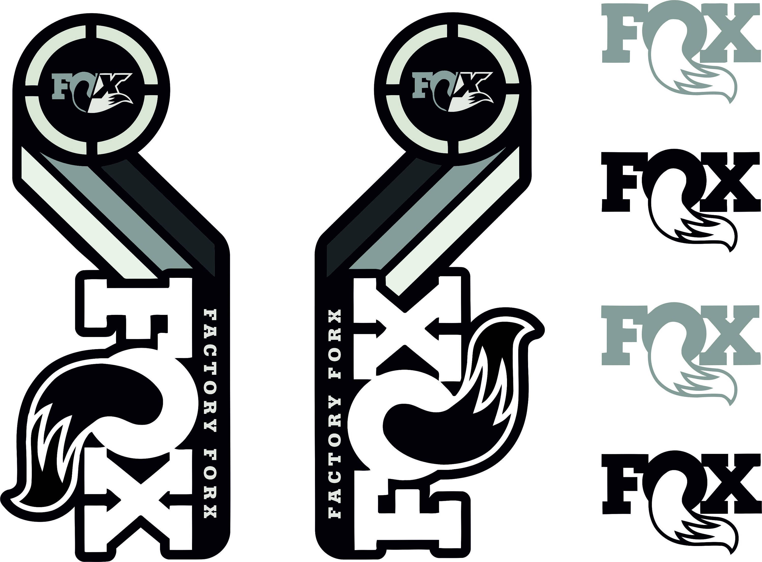 FOX Racing Shox AM Heritage Sticker Decal 2015 Kit Fork/shock Set White -   Norway