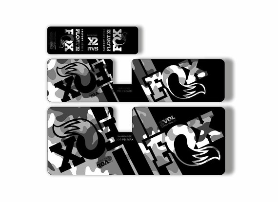 FOX Float X2 2020 Rear Shock Suspension Sticker Factory Decal Kit White Camo