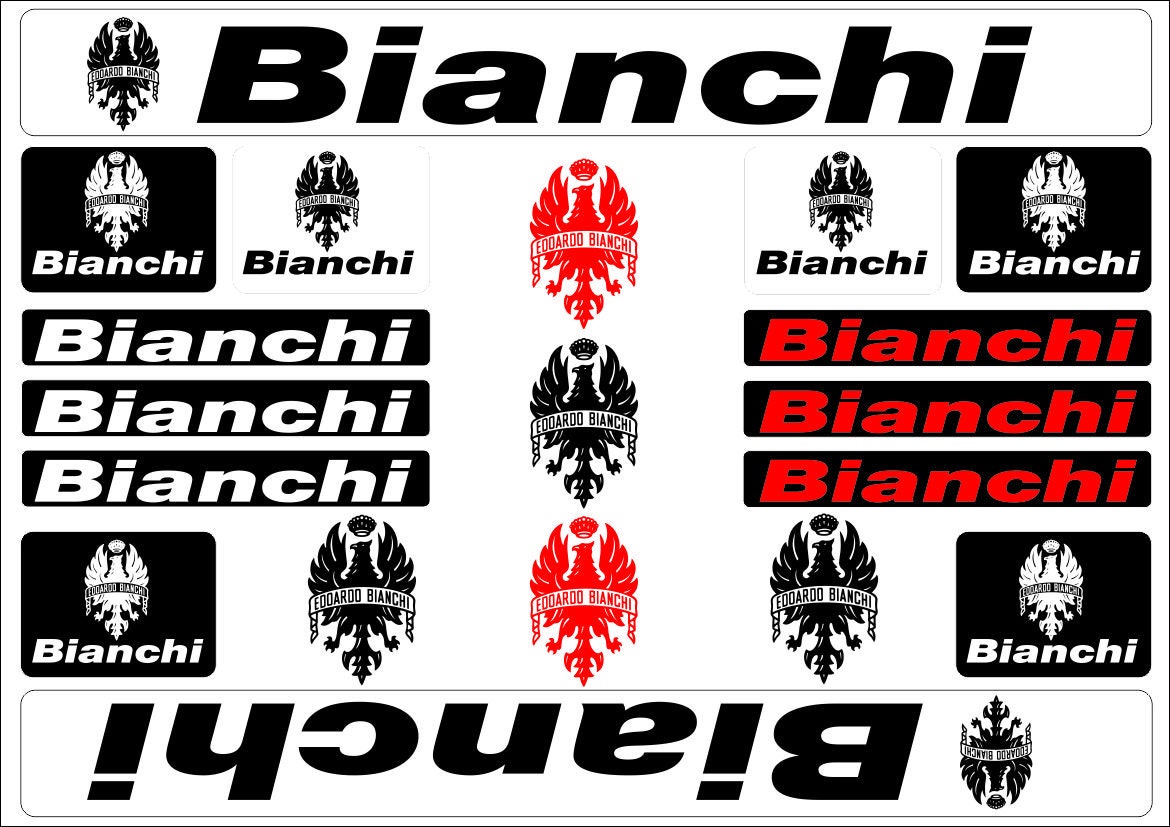 Bianchi bici Bike 03 Vinyl Decals Stickers Frame Replacement Set vintage adesivi