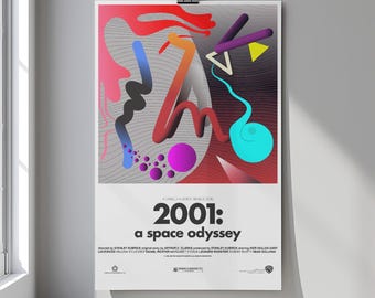 Póster digital de 2001: Odisea del Espacio / Impresión de película de ciencia ficción / Arte espacial minimalista