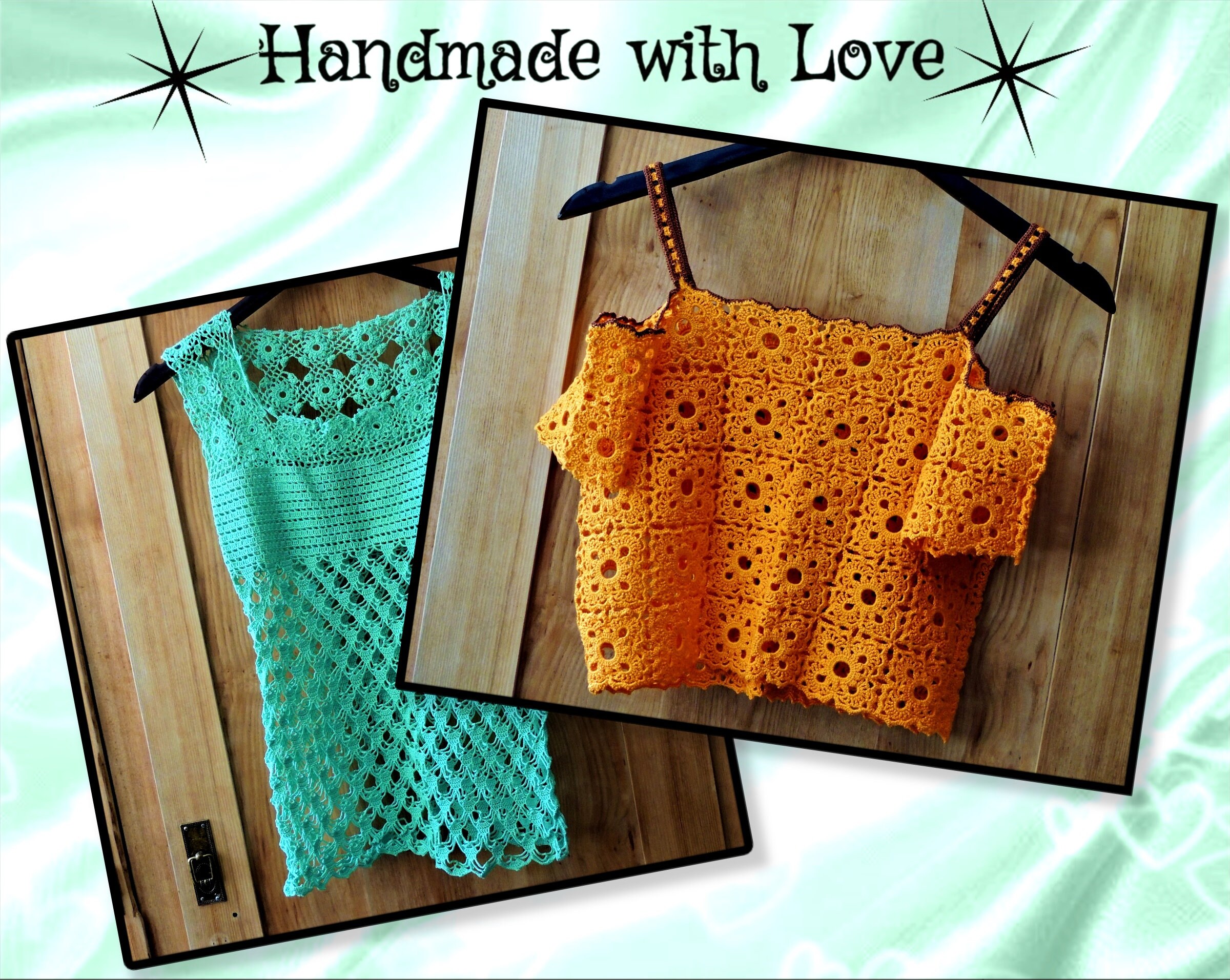 Ausverkauf Sanfte grüne oder orange gehäkelte Bluse | Etsy