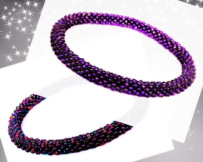 Purple Rainbow Color Beading Bracelets Beaded Bracelets Iris Copper Seed Beads Bracelet Crochet Bead Rope Bangle Beading Bracelet