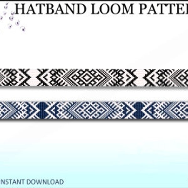 Bandeau en perles, motif de points n° 44 - 2 variantes d'ornement tribal lituanien en couleurs - Cadeau DIY pour ceinture de cowboy