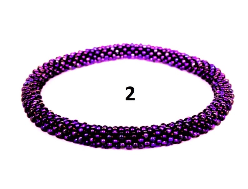 Purple Rainbow Color Beading Bracelets Beaded Bracelets Iris Copper Seed Beads Bracelet Crochet Bead Rope Bangle Beading Bracelet