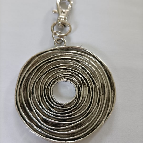 Keltische Spirale Handtasche Charm/Accessoire/Schlüsselring, Tibetsilber große keltische Spiraltasche Charm