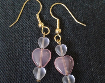 Heart Bead Dangle Earrings Drop Earrings