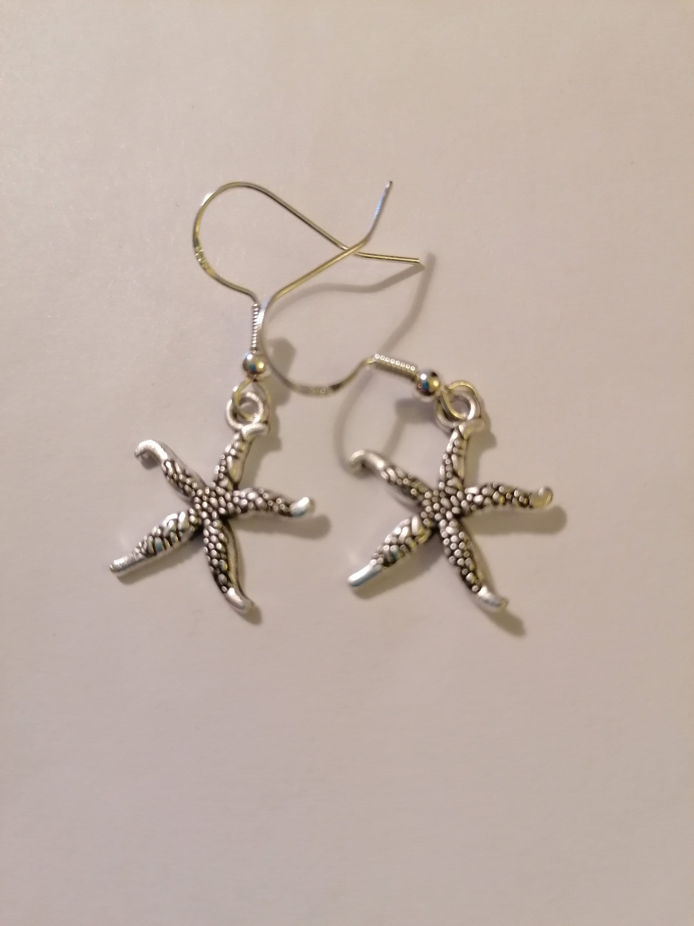 Sterling Silver Starfish Dangle Drop Earrings Etsy UK