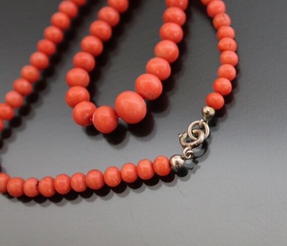 Beaded Graduated Tomato Red Mediterranean Coral N… - image 5