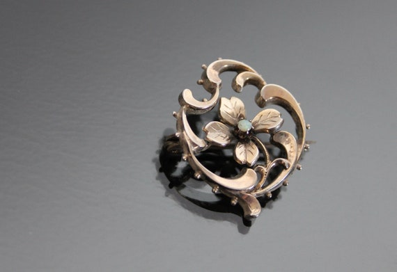 Antique Jugendstil Brooch. Opal, Rose Gold Plate,… - image 3