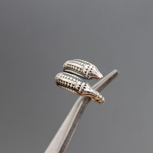 Viking Saga DAVID ANDERSEN Hedgehog Band Ring. 400 A.D. Sterling Silver 925 Unisex, Size 6 1/2 Adjustable