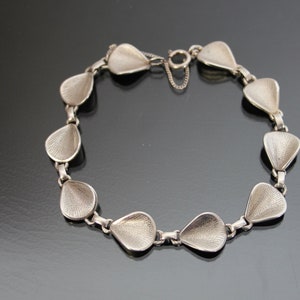 1970's. Modernist Panel Shell Bracelet. 800 Silver. Vintage Scandinavian