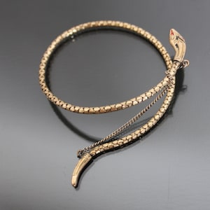 RODI & WIENERBERGER Art Deco SKADAD Spiralformad Armring, Orm, Egyptisk Revival, Vintageorm