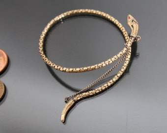 RODI & WIENERBERGER Art Deco DAMAGED Coiled Bangle Bracelet, Snake, Egyptian Revival, Vintage Serpent