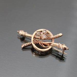 Edwardian Antique Seed Pearls Floral Brooch. Rose Gold Plate, Art Nouveau, Arts And Crafts.