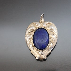 Antique Jugendstil Sodalite Pendant. 800 SiIver, Vintage Arts And Crafts.