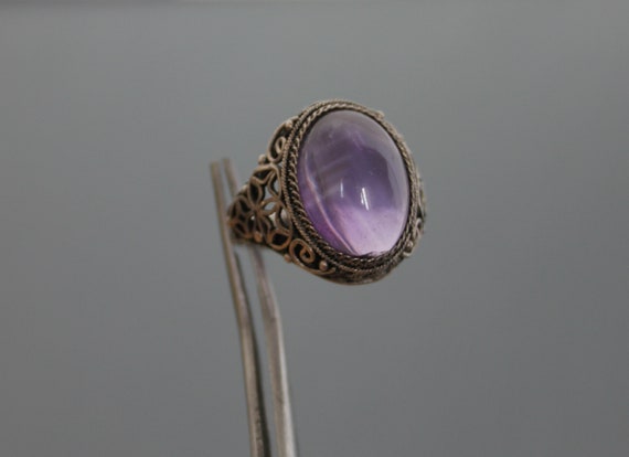 Chinese Export Amethyst Ring. Silver 925 Sterling… - image 1