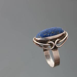 ADOLF REGELMANN Vintage 70&#39;s Lapis Lazuli 925 Sterling SilverModernist  Ring.  Size6 3/4