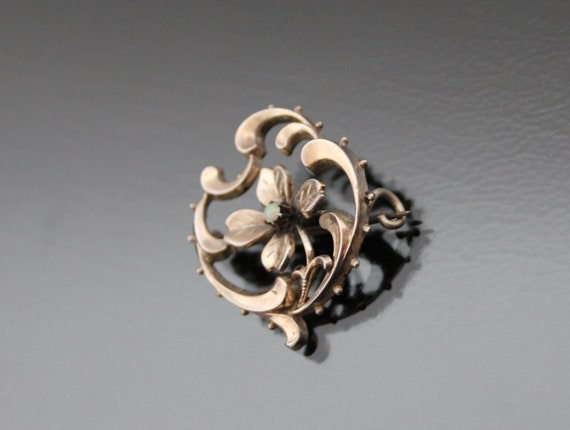 Antique Jugendstil Brooch. Opal, Rose Gold Plate,… - image 4