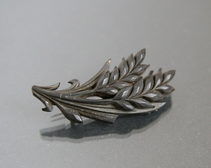 Gutta Percha Victorian Mourning Brooch. Carved Wheat. Antique Etsy