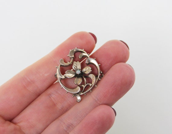 Antique Jugendstil Brooch. Opal, Rose Gold Plate,… - image 6