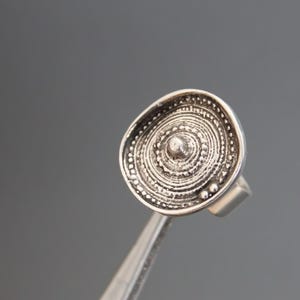 Modernist JORMA LAINE Chic / Sombrero 830 Silver Ring. Scandinavian, Finland. Adjustable