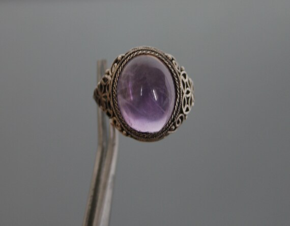 Chinese Export Amethyst Ring. Silver 925 Sterling… - image 2