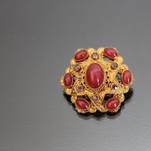 Vintage Gablonz Czech Glass Brooch. Bohemian Austro Hungarian Pin