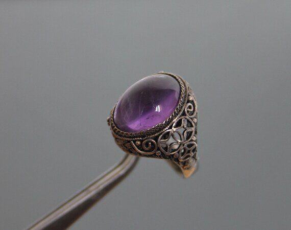 Chinese Export Amethyst Ring. Silver 925 Sterling… - image 7