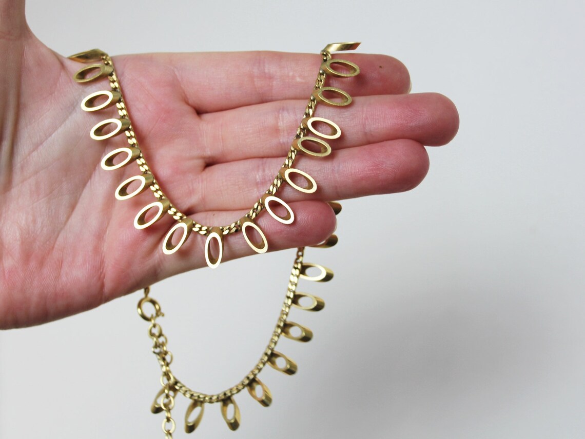 50's FRIEDRICH BINDER Gold Plated Necklace. Geometric Etsy