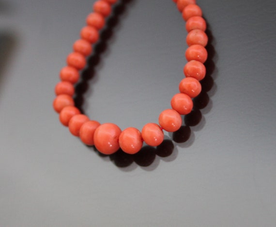 Beaded Graduated Tomato Red Mediterranean Coral N… - image 6