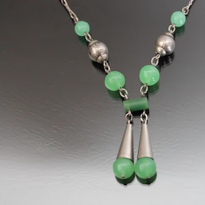 Art Deco Bakelite Chrome Necklace. Geometric Vintage Idar Jewelry, Bauhaus, Machine Age