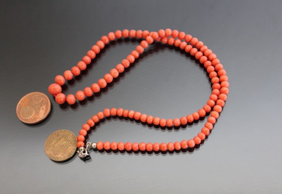 Beaded Graduated Tomato Red Mediterranean Coral N… - image 7